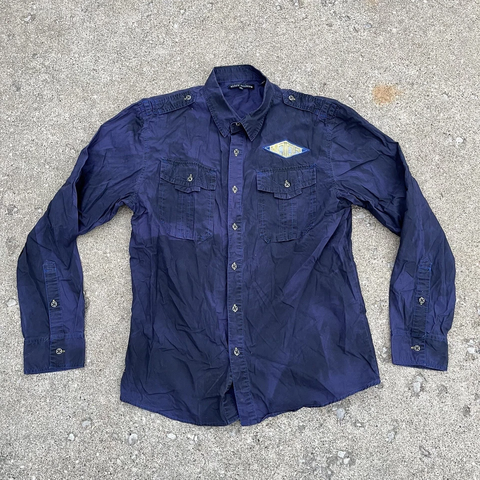 Camisa AFFLICTION Negra Premium Para Hombres XL American Customs Doble Bolsillos Foto 2 de 4