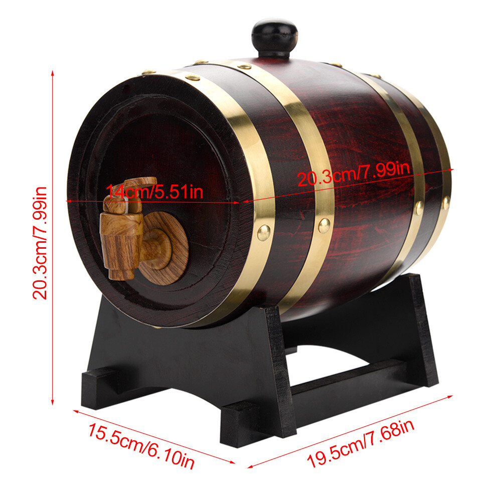 1.5L10L Oak Barrel Wooden Barrel Storage Aging Wine Whiskey Spirits