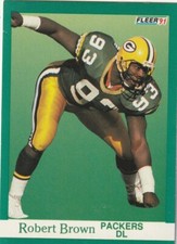 FREE SHIPPING-MINT-1991 Fleer Robert Brown #250 PACKERS PLUS BONUS CARDS