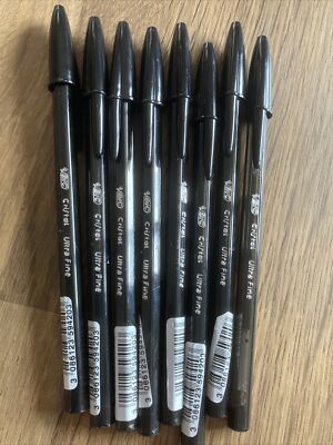 BIC Cristal Original 0,7 mm ULTRAFEIN (GENAU) Schwarz Kugelschreiber 992603 (PKT 8)