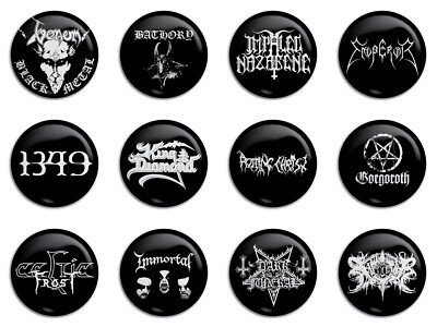 Black Metal Bands Buttons/Pinbacks Pack 1 Immortal 1349 Bathory Celtic Frost