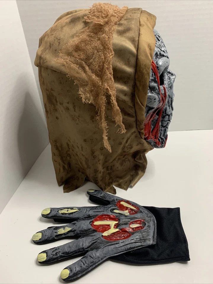 Máscara de calavera esqueleto criatura cripta ghoul para niños con sudario y gasa vendaje Foto 3 de 4