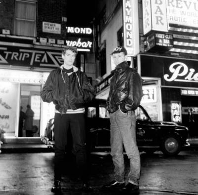 Chris Lowe Neil Tennant of British pop duo Pet Shop Boys on the st- Old Photo 1