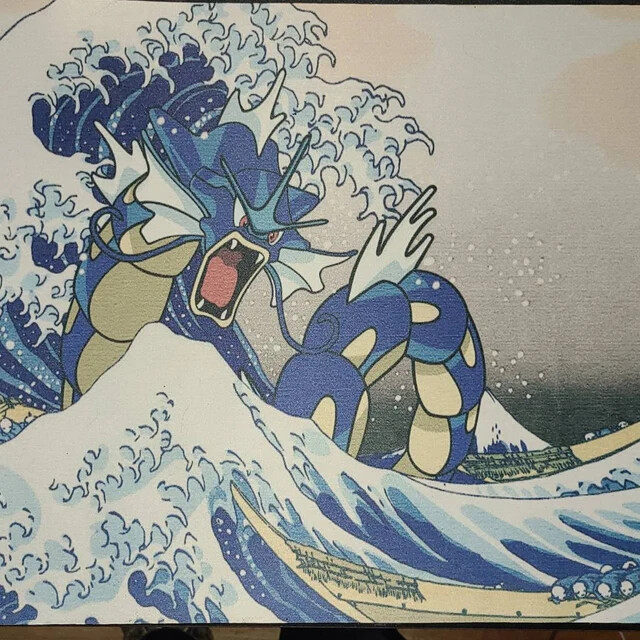The Great Wave off Kanagawa Gyarados Pokemon Giant Mousepad The Great Wave off Kanagawa Gyarados Pokemon Giant Mousepad