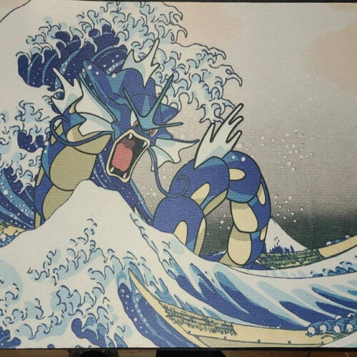 The Great Wave off Kanagawa Gyarados Pokemon Giant Mousepad Playmat Pokemon TCG - Picture 5 of 5