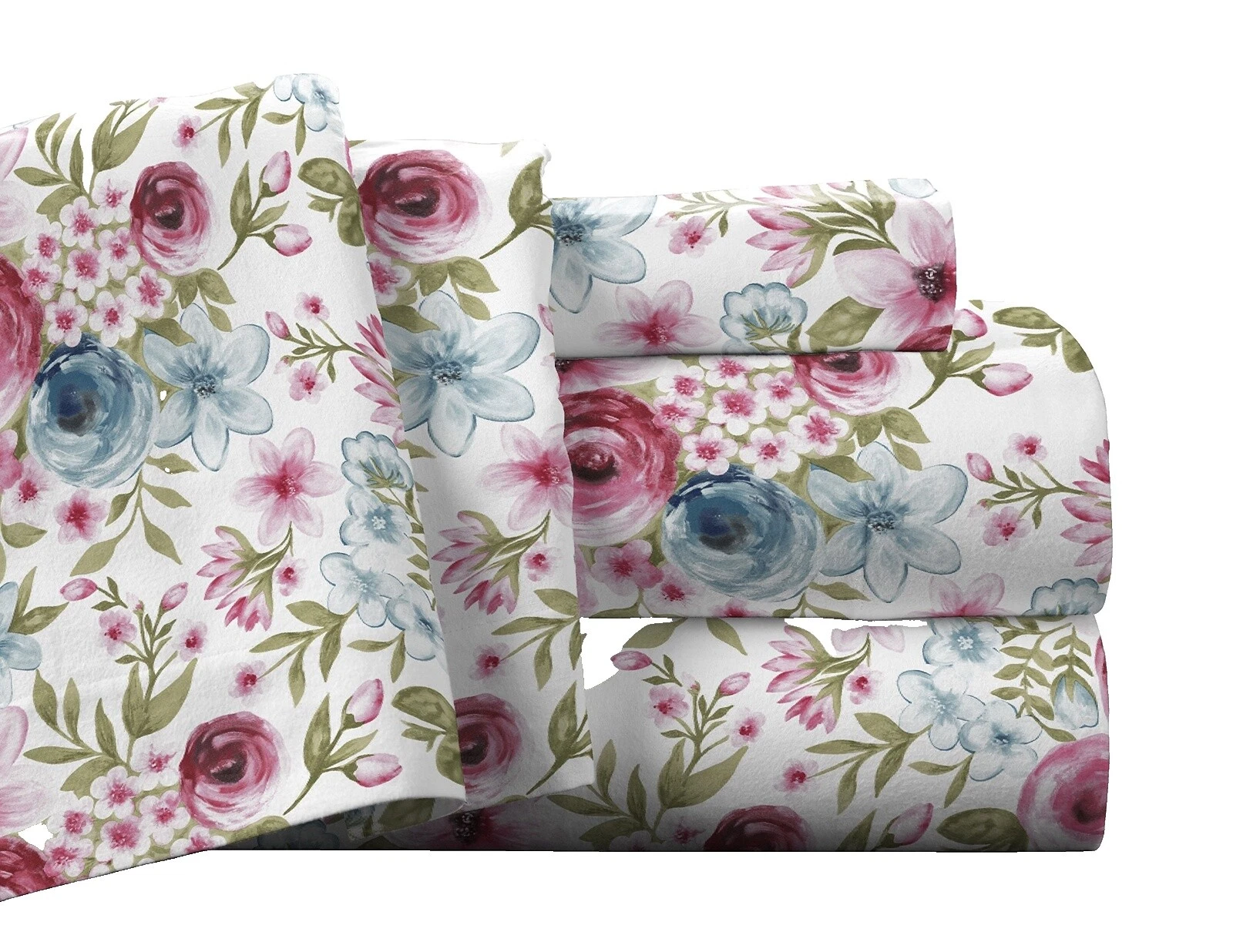 Hoja Plana Floral Franela Ropa de cama