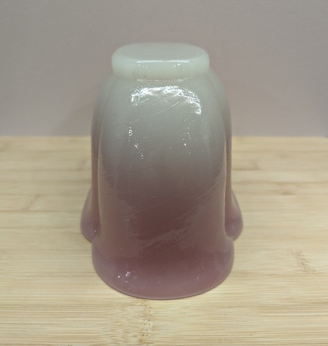 WOW! Vintage (maybe Antique) Pink PEKING GLASS Lobe Shaped Bowl Soft Pink White - Picture 15 of 19