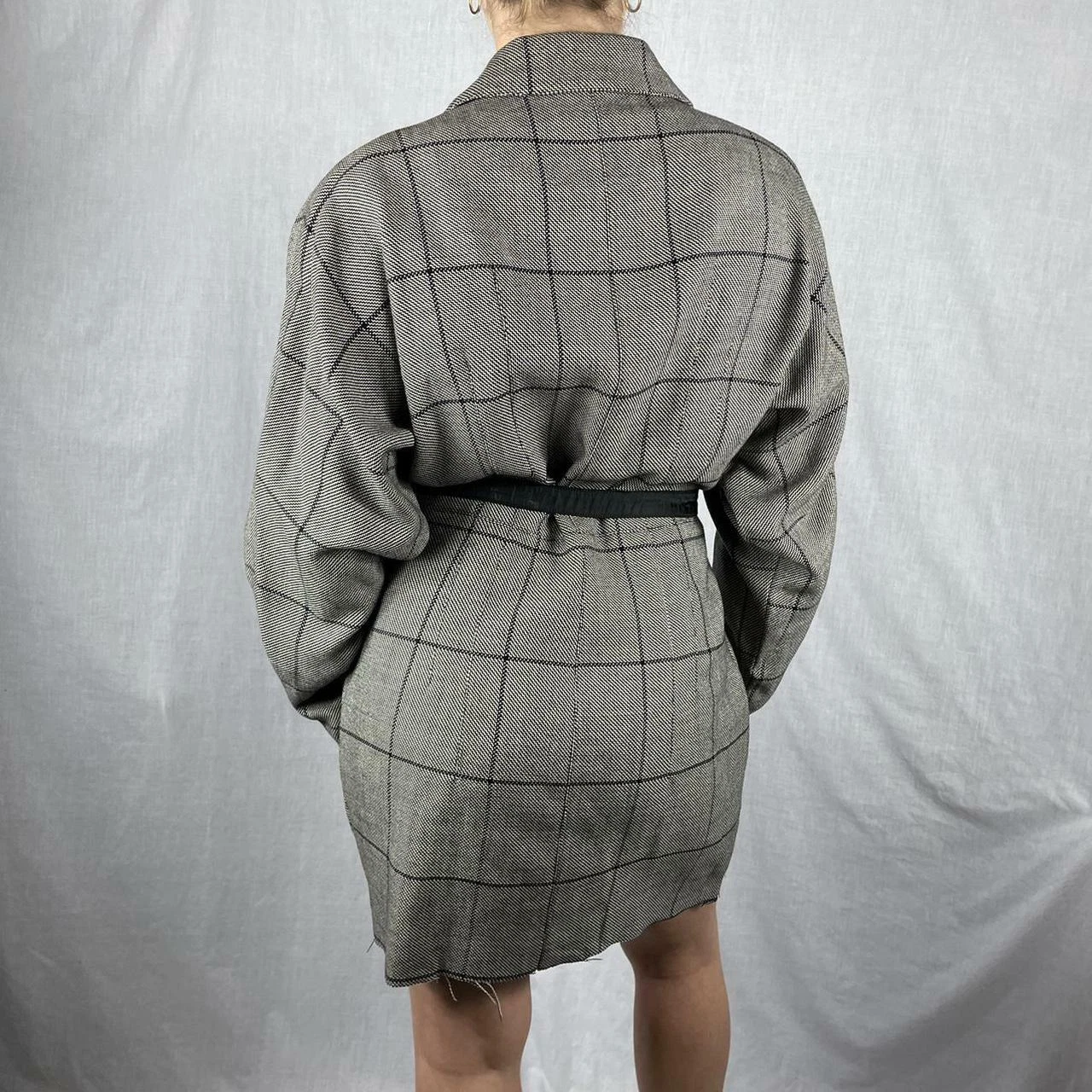 Gianni Versace mini abito grigio a quadri vestibilità uk 8 10 etichette vintage raro anni 80