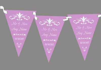 Regal Lilac Personalised Wedding Venue or Reception Bunting