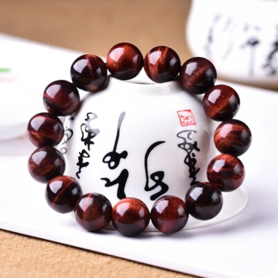 Natural Stone Bracelet For Men & Women - 8MM Tiger Eye Beaded Stainless Steel Yoga Bracelet - Adjustable Gift Jewelry - View #6