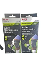 LOT OF 2 - CVS Active Compression Support Knee Size XL Moderate Support NEW