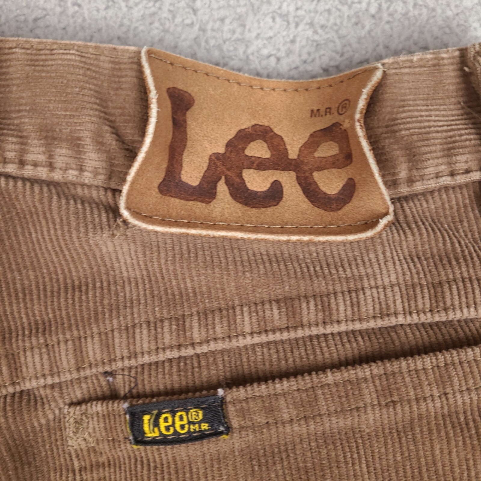 Vintage Lee Corduroy Pants Mens 27x31 Brown Rider… - image 13