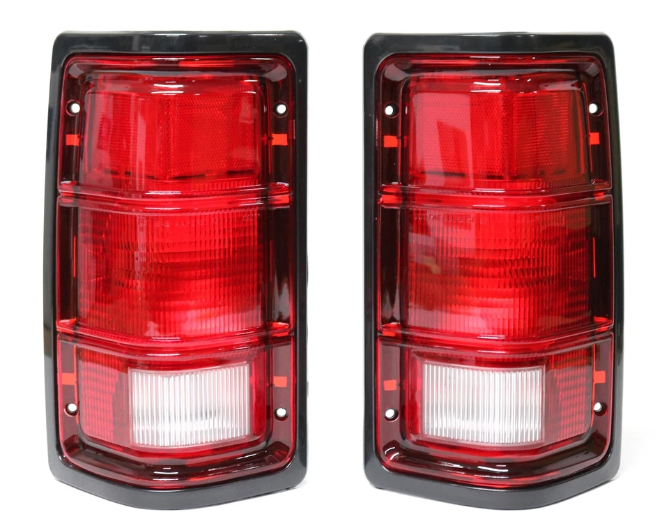 New Black Trim Tail Light Pair / For 1981-93 Dodge Ram Truck Ramcharger Taillamp - Image 2 of 4