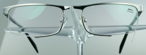 SLAZENGER 3001 Brille Brillengestell Silber Schwarz Teilrand Eyeglasses NEU - 第 1/3 張圖片