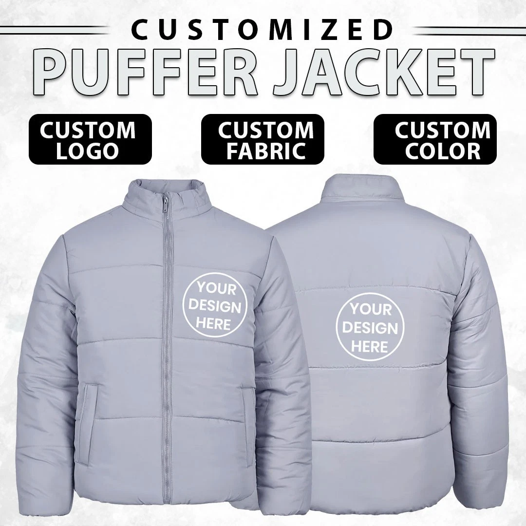 Custom Puffer Jacket Men Personalized Logo Winter Coat Quilted Warm Custom Color