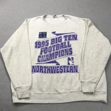 VINTAGE Northwestern Wildcats Sweatshirt Mens XL Nutmeg Football Crewneck 90s