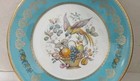 Aynsley England 11" Dinner Plate - Turquoise w/ Gold Gilt - Bird & Fruit Basket — photo 3