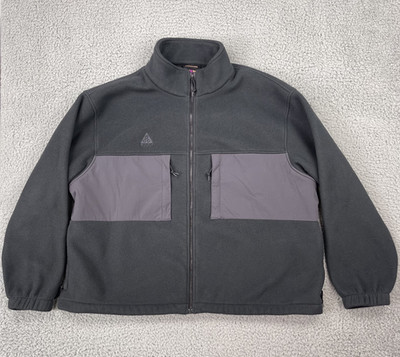 Nike ACG Mens Size XXL Microfleece Full Zip Jacket Black Gray BQ3446-011