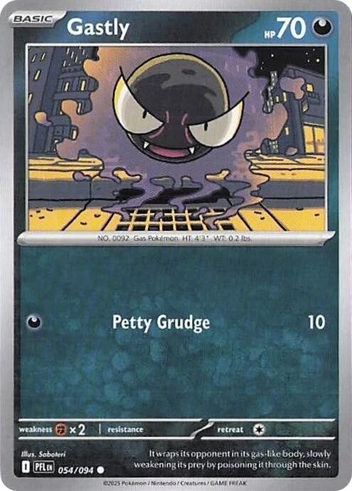 Gastly ME02: Phantasmal Flames 054/094 Common Reverse Holofoil Pokemon TCG NM