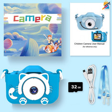 Kids Digital Camera 3-8 Boys Girls 32GB SD Gift Cartoon Camcorder Video Toy