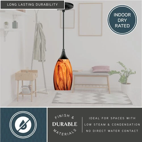 Vaxcel Lighting P0177 Milano 1 Light Mini Pendant - Bronze - Picture 7 of 10