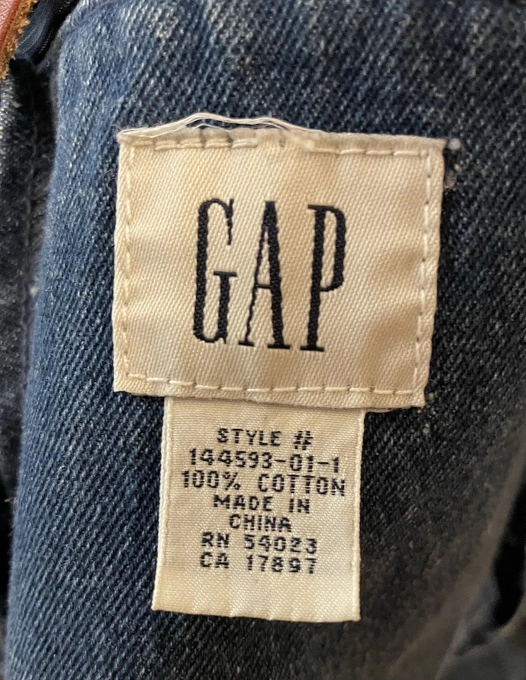Vintage Gap Blue Denim Weekender Oversized Tote Leather & Canvas Straps NWOT - Image 3 of 4