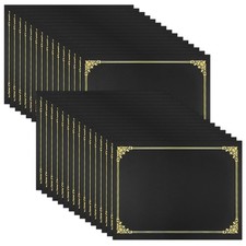 SUNEE Certificate Holders Black, 30 Packs , Diploma Covers Gold Foil Border, ...