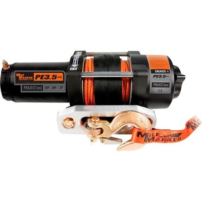 Mile Marker 12 Volt DC Powered Electric ATV Winch, 3500-Lb. Capacity, 7/32in. x