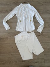 Lululemon Define Jacket and Pants Set White and Gold, Size 2