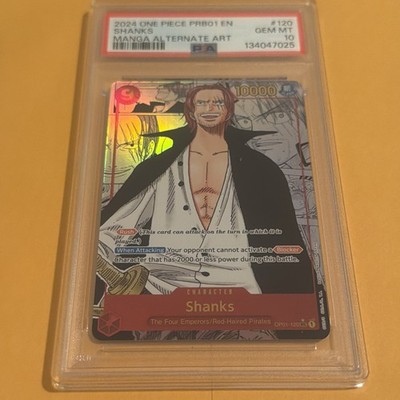 PSA 10 GEM MINT Shanks Manga Alternate Alt Art PRB01 One Piece