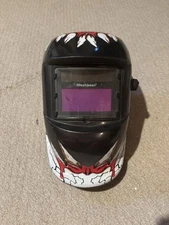 Imeshbean Welding Helmet Black With White Teeth Red Jaw