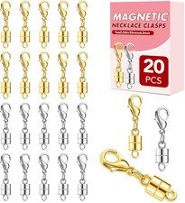 Magnetic Necklace Clasps and Closures 20 PCS 14K Gold and Silver Clasp for Neckl