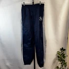 Vtg Adidas NY Drawstring Men S (28-30”) Navy White Nylon Windbreaker Track Pants