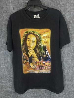 Bob Marley Rasta Revolution Slavery Big Face Rap Style T Shirt Black XL