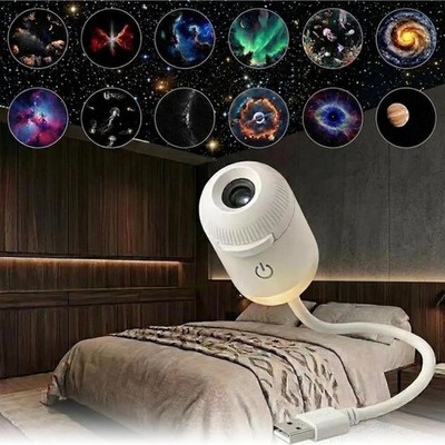 2-in-1 Galaxy Projector Night Light,USB Portable Starry Sky Night Light Projecto