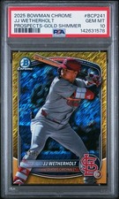 2025 Bowman Chrome JJ Wetherholt Rookie Gold Shimmer/50 PSA 10 Gem Mint *pop 2
