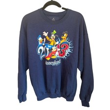Disneyland Resort 2013 Mickey Mouse Friends Navy Blue Sweatshirt Hanes Large