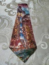 Vintage 1940s-1950s Hand Painted Swing Necktie - 881