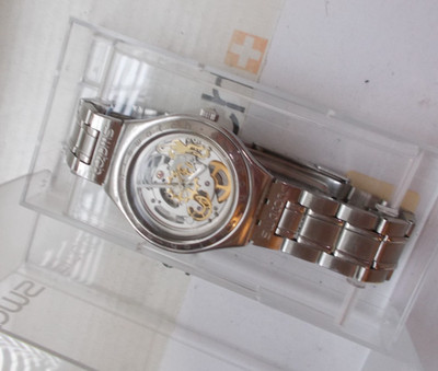 IRONY AUTOMATIC SWATCH  '' BODY & SOUL ''  EXECELLENT  FLIPLOCKBAND  WOW L@@k RARE