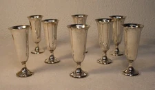 Vintage Sterling Silver Set Of 8 Cordial Shot Goblets WEB 21 Brand Total 168g