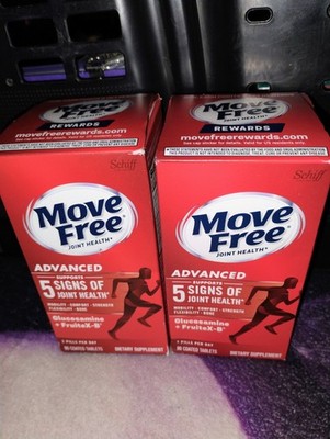 2 Ea Move Free Advanced Glucosamine & FruiteX-B 80 Coated Tabs Ea, 5/26 & 7/26 W