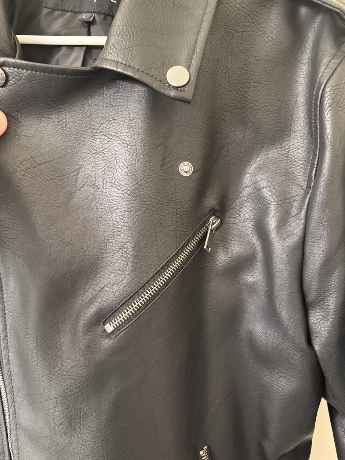 Faux Leather Jacket Men Large - image 7