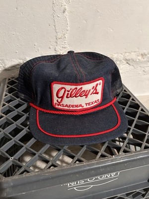 Vintage Gilley s Pasadena Texas Denim Trucker Hat Snap Back