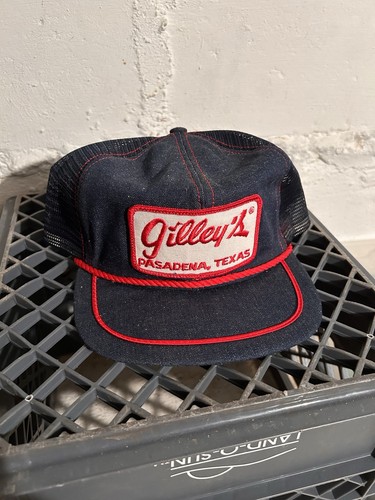 Vintage Gilley’s Pasadena Texas Denim Trucker Hat Snap Back