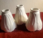 Vintage white milk glass shade set
