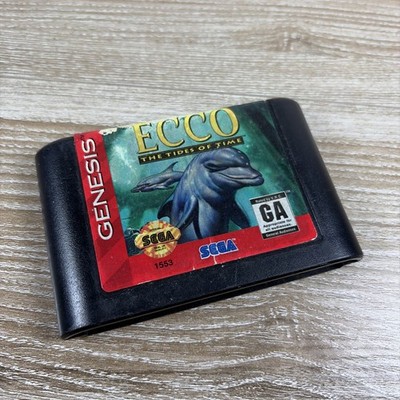 Ecco: The Tides of Time (Sega Genesis, 1994) Game Only Paper Coming Off Top