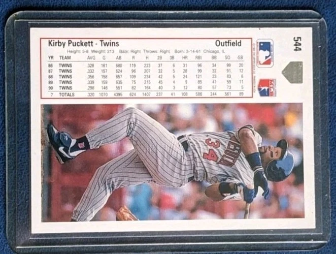 RARE 1991 Upper Deck Kirby Puckett Twins #544 Birth Year Error Card ** MINT... - Изображение 2 из 3