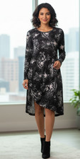 Jessica Simpson Black & White Floral Dress - Size Small