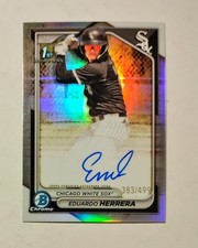 Eduardo Herrera 2024 1st Bowman Chrome AUTO REFRACTOR 383/499 White Sox RC V6