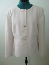 Ann Taylor Fluid Crepe Classic Split Hem Jacket Size 8 Ivory Whisper